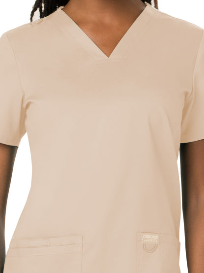 Women's 3-Pocket V-Neck Scrub Top - WW620 - Khaki