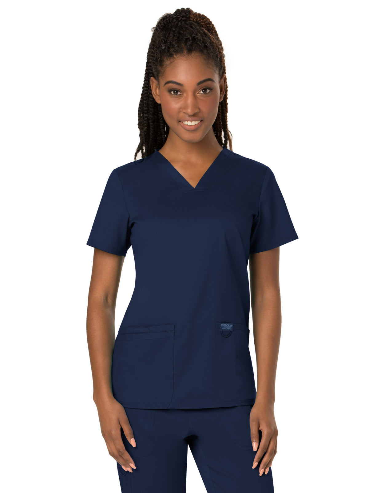 Women's 3-Pocket V-Neck Scrub Top - WW620 - Navy