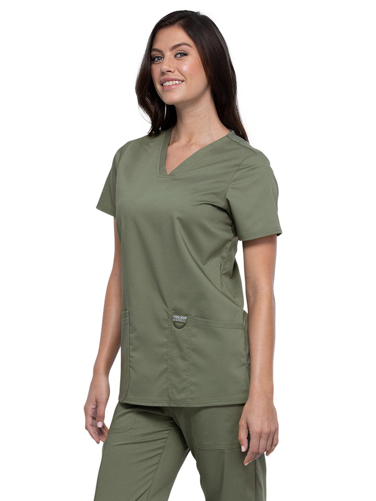 Women's 3-Pocket V-Neck Scrub Top - WW620 - Olive