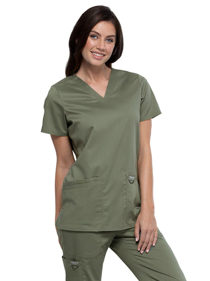 Women's 3-Pocket V-Neck Scrub Top - WW620 - Olive