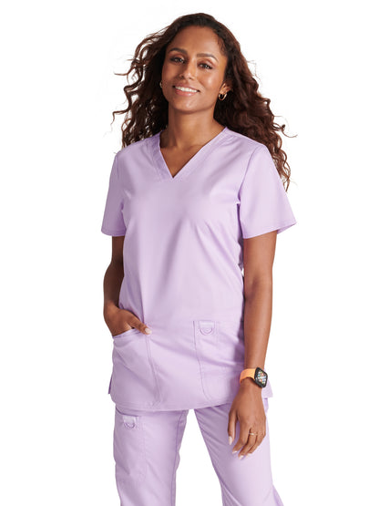 Women's 3-Pocket V-Neck Scrub Top - WW620 - Purple Freesia