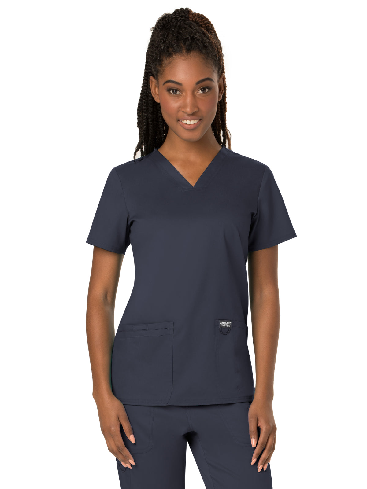 Women's 3-Pocket V-Neck Scrub Top - WW620 - Pewter