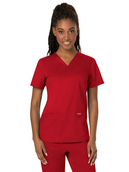 Women's 3-Pocket V-Neck Scrub Top - WW620 - Red