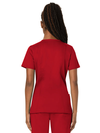 Women's 3-Pocket V-Neck Scrub Top - WW620 - Red