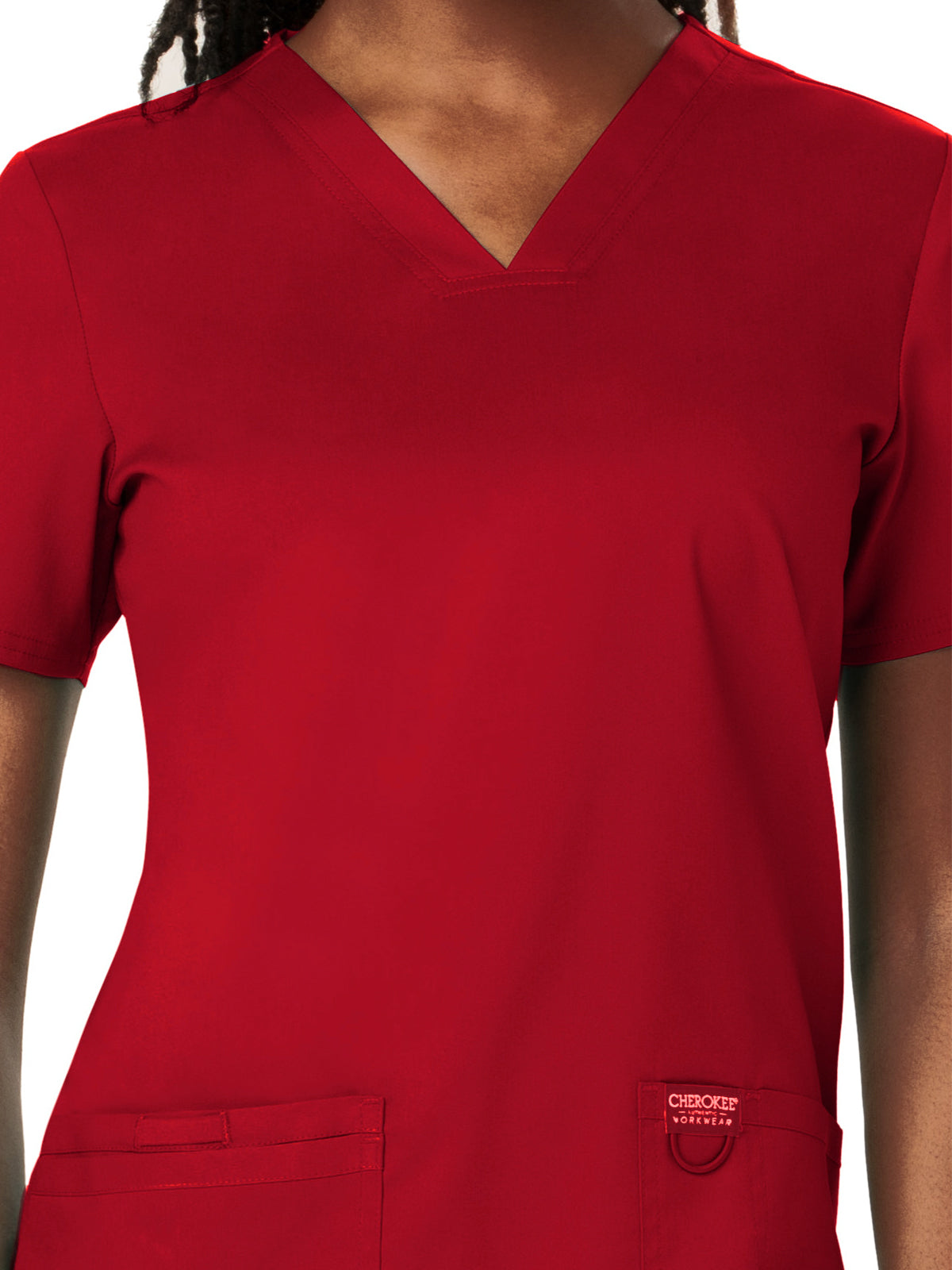 Women's 3-Pocket V-Neck Scrub Top - WW620 - Red