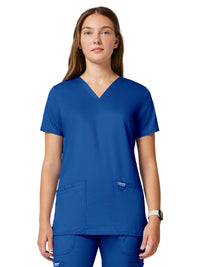 Women's 3-Pocket V-Neck Top - WW620 - Royal