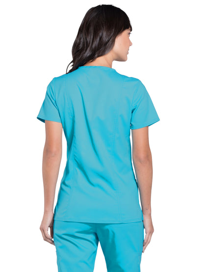 Women's 3-Pocket V-Neck Scrub Top - WW620 - Turquoise