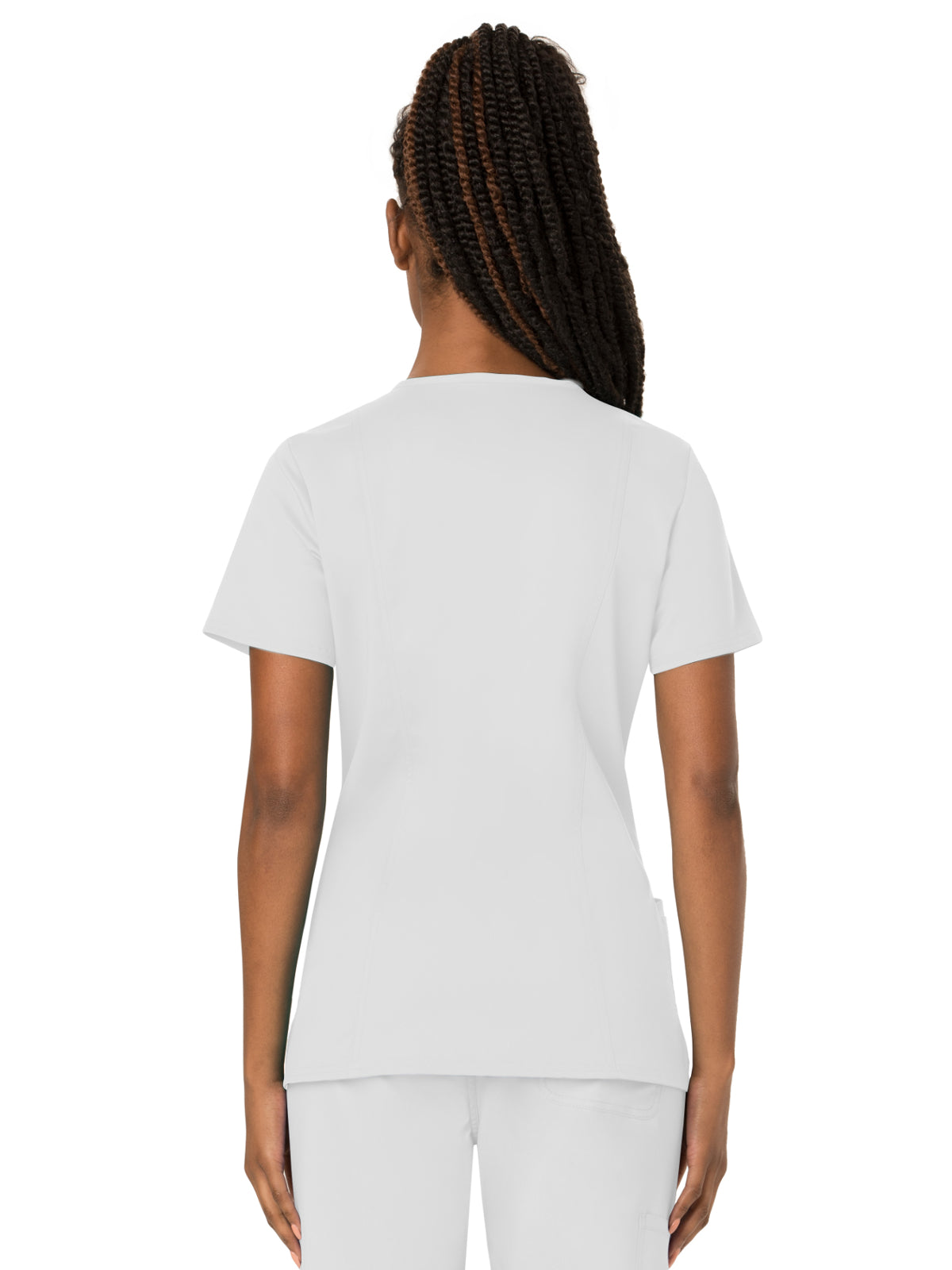 Women's 3-Pocket V-Neck Scrub Top - WW620 - White