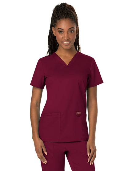 Women's 3-Pocket V-Neck Scrub Top - WW620 - Wine