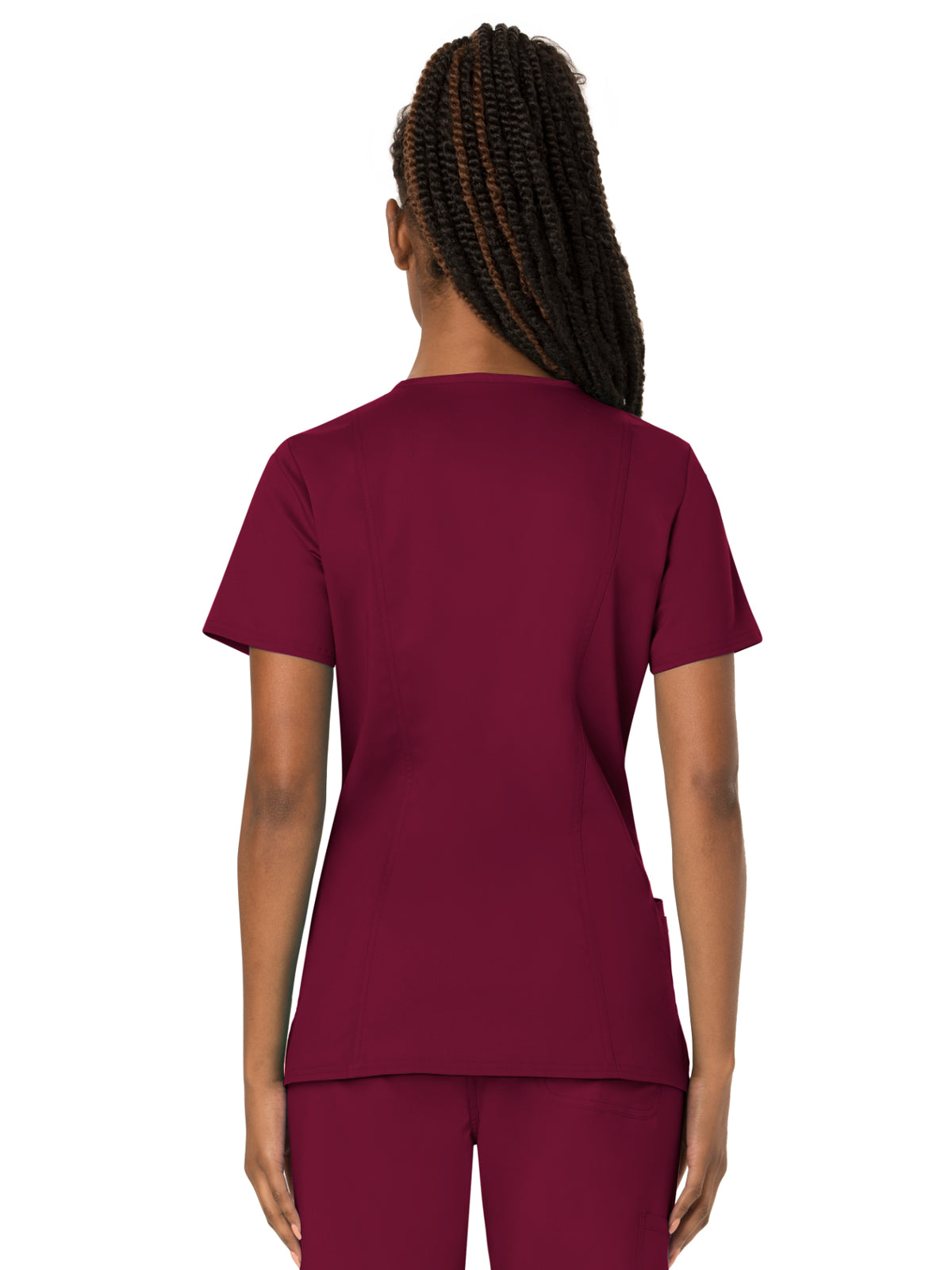 Women's 3-Pocket V-Neck Scrub Top - WW620 - Wine