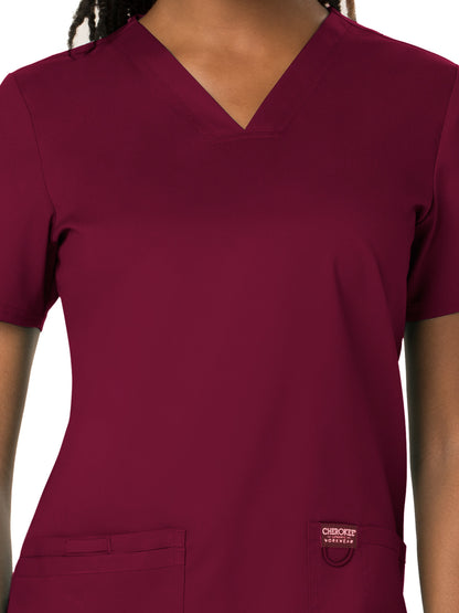 Women's 3-Pocket V-Neck Scrub Top - WW620 - Wine