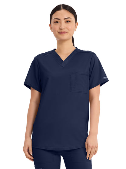 Unisex 1-Pocket Tuckable V-Neck Top - WW625 - Navy