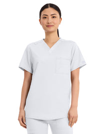 Unisex 1-Pocket Tuckable V-Neck Top - WW625 - White