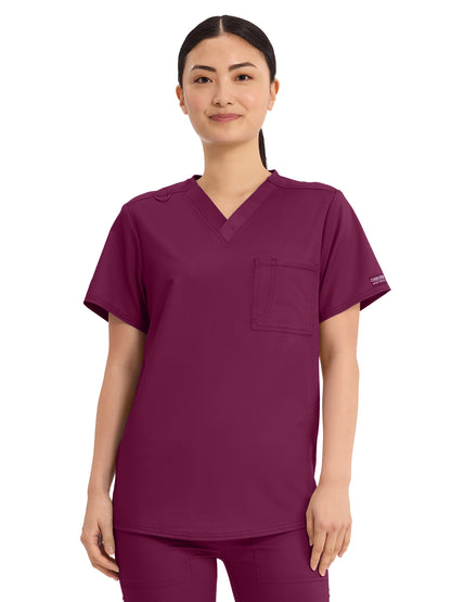 Unisex 1-Pocket Tuckable V-Neck Top - WW625 - Wine