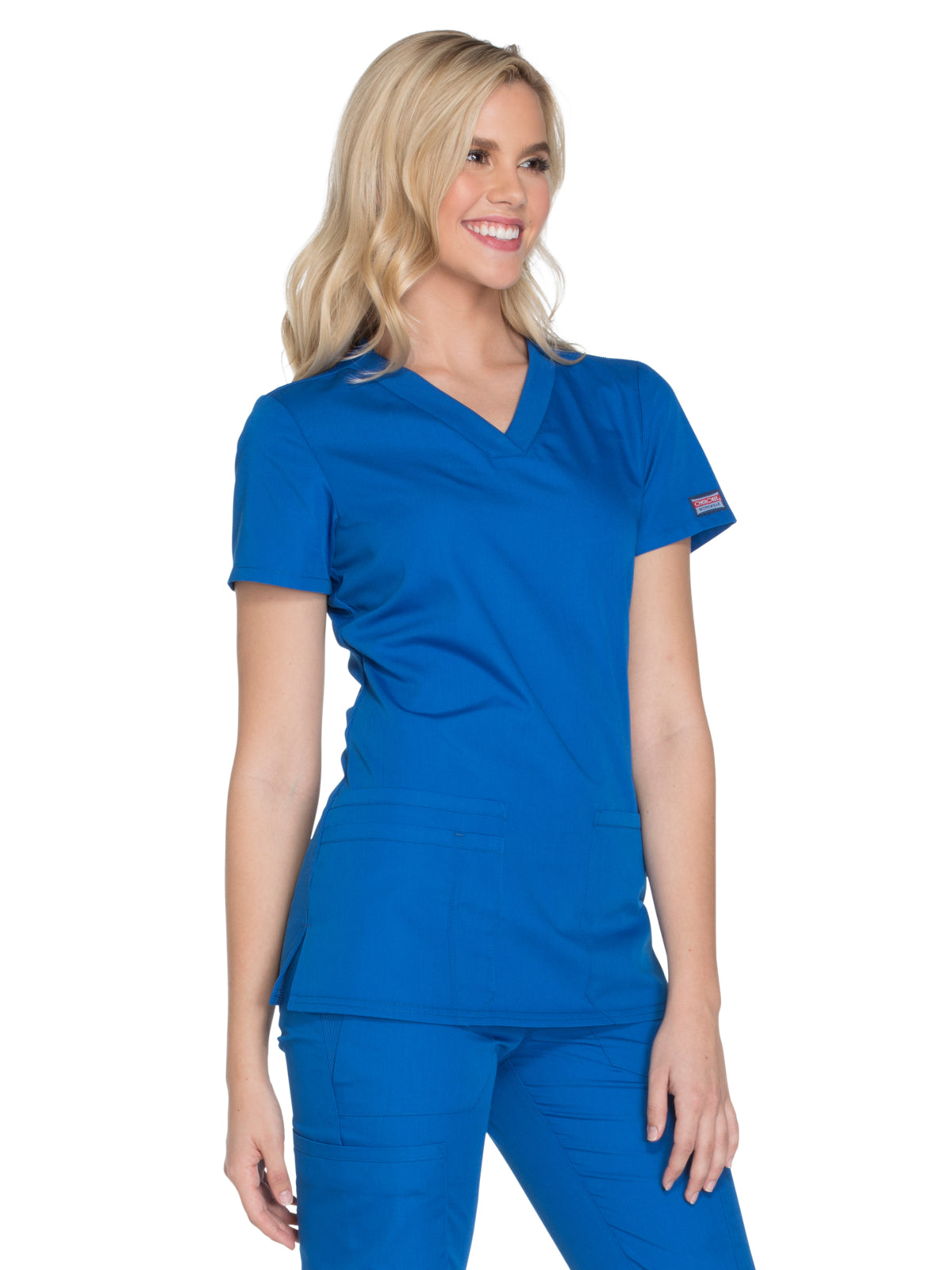 Women's 2-Pocket V-Neck Top - WW645 - Royal