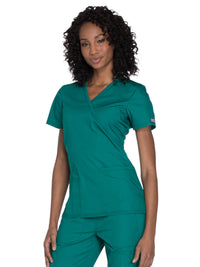 Women's 2-Pocket Mock Wrap Top - WW650 - Hunter