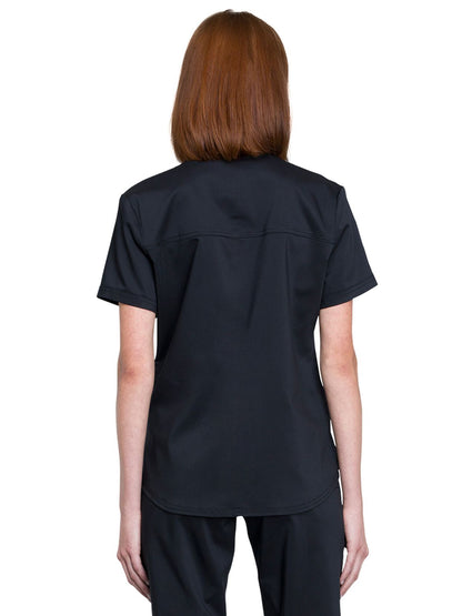 Women's 1-Pocket Tuckable V-Neck O.R. Top - WW657 - Black