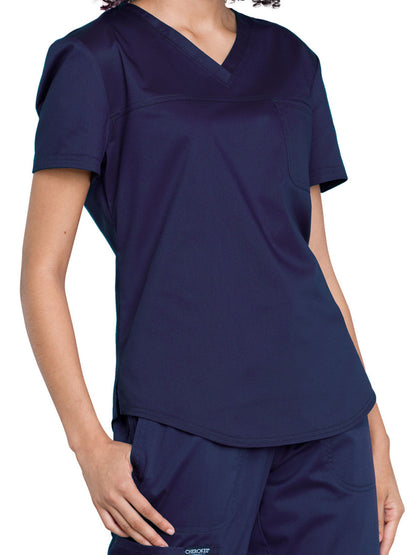 Women's 1-Pocket Tuckable V-Neck O.R. Top - WW657 - Navy