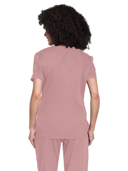 Women's 1-Pocket Tuckable V-Neck O.R. Top - WW657 - Pink Essence