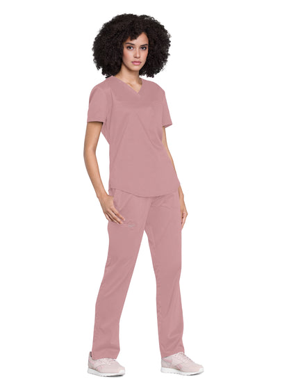 Women's 1-Pocket Tuckable V-Neck O.R. Top - WW657 - Pink Essence