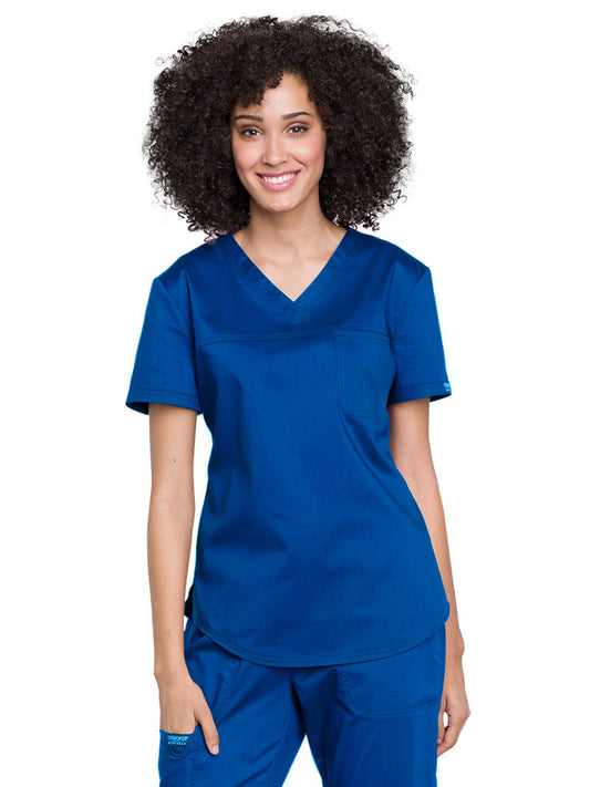 Women's 1-Pocket Tuckable V-Neck O.R. Top - WW657 - Royal