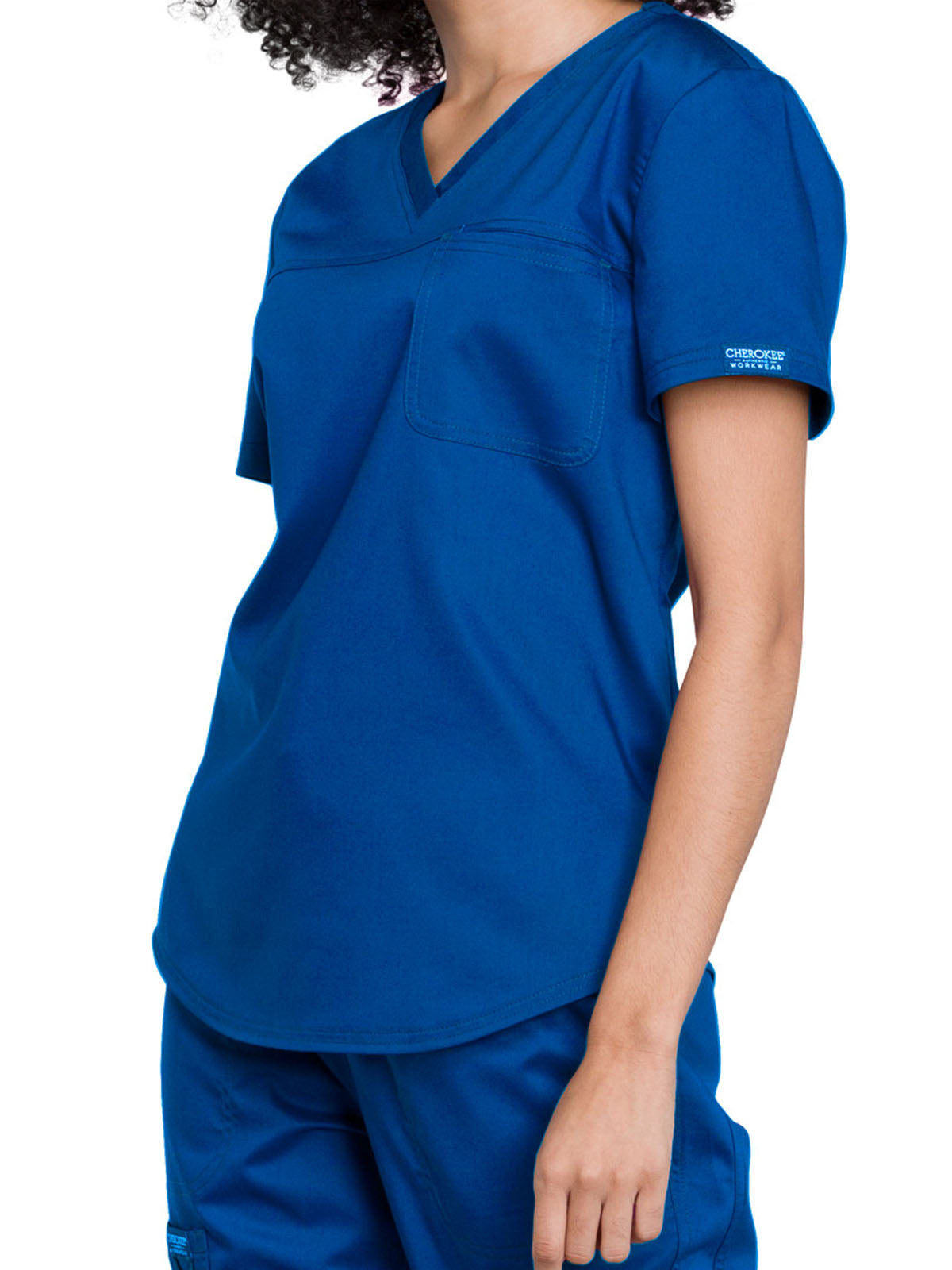 Women's 1-Pocket Tuckable V-Neck O.R. Top - WW657 - Royal