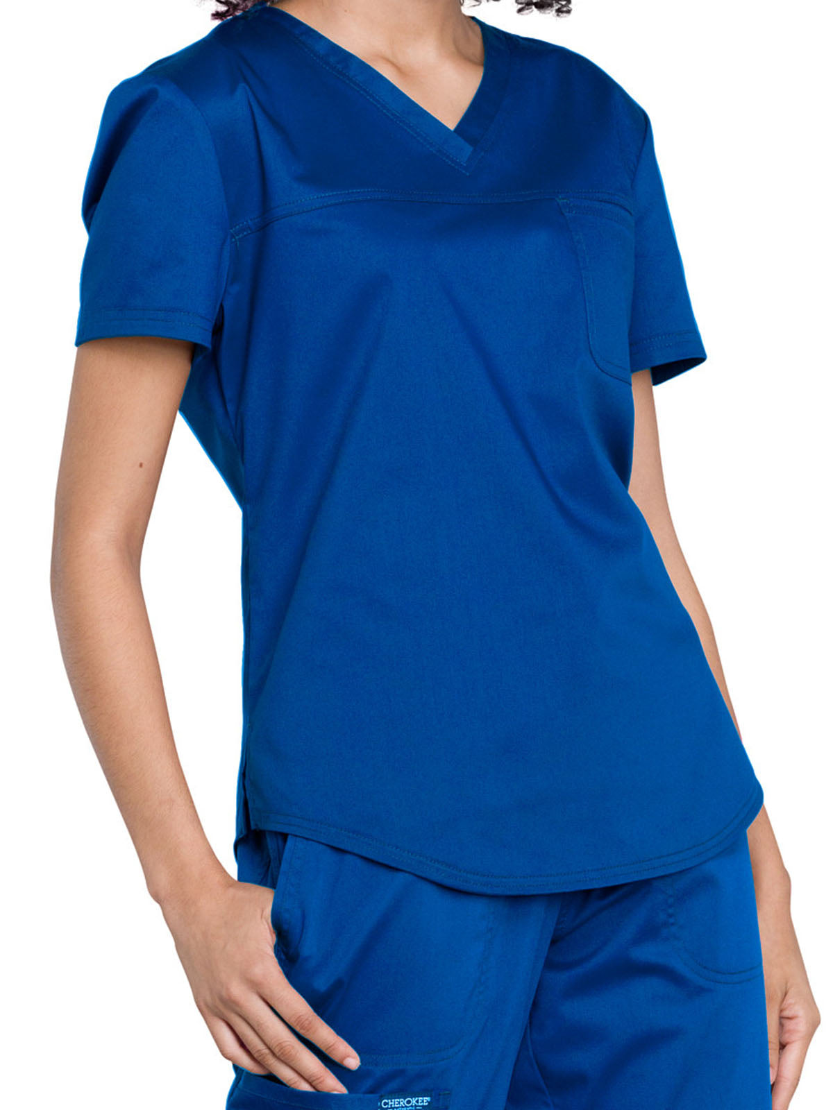 Women's 1-Pocket Tuckable V-Neck O.R. Top - WW657 - Royal