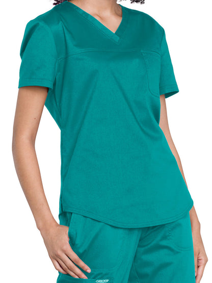 Women's 1-Pocket Tuckable V-Neck O.R. Top - WW657 - Teal Blue