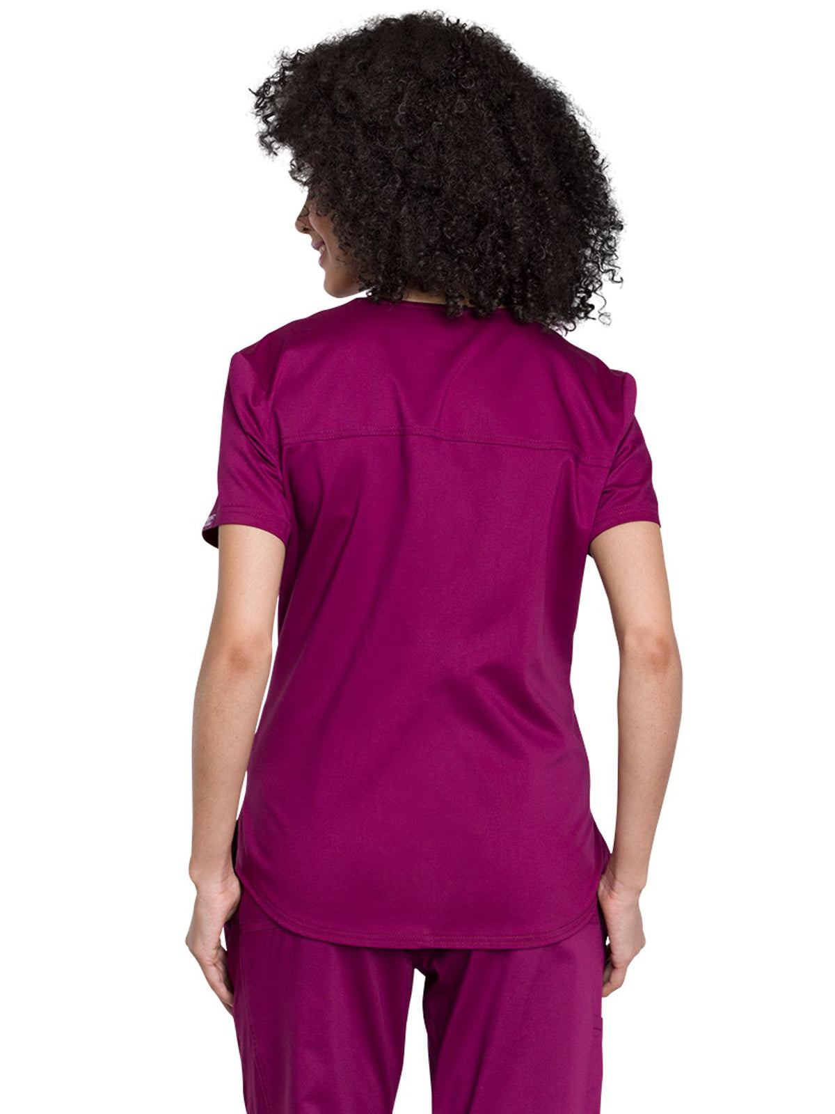 Women's 1-Pocket Tuckable V-Neck O.R. Top - WW657 - Wine