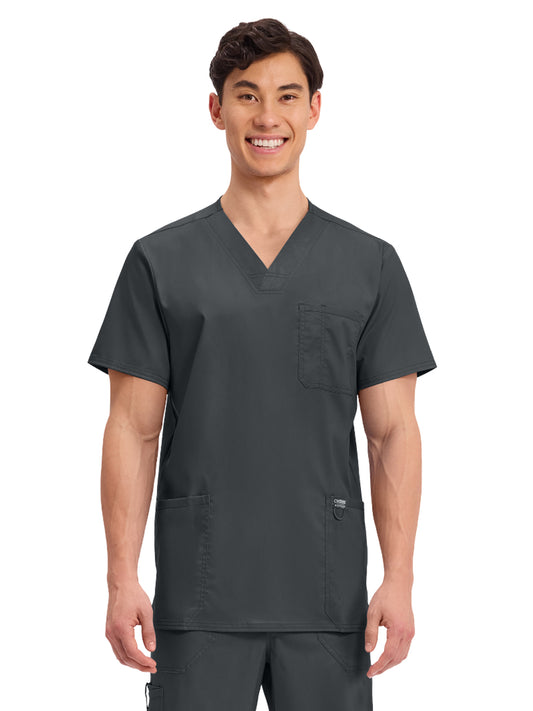 Men's 3-Pocket V-Neck Top - WW670 - Black