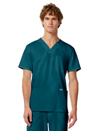 Men's 3-Pocket V-Neck Top - WW670 - Caribbean Blue