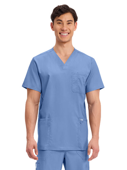 Men's 3-Pocket V-Neck Top - WW670 - Ciel Blue