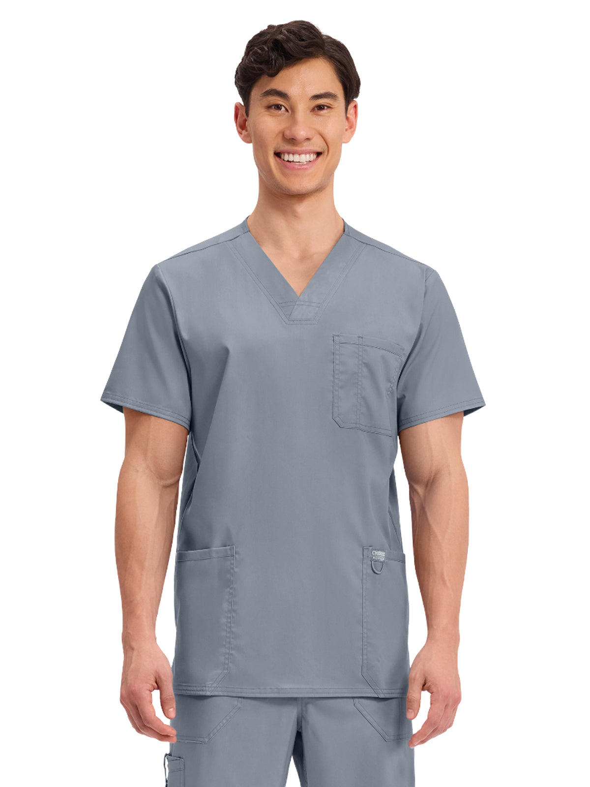 Men's 3-Pocket V-Neck Top - WW670 - Grey