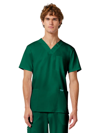 Men's 3-Pocket V-Neck Top - WW670 - Hunter Green