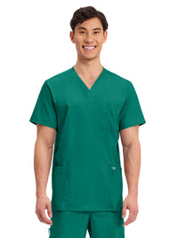 Men's 3-Pocket V-Neck Top - WW670 - Hunter Green
