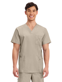 Men's 3-Pocket V-Neck Top - WW670 - Khaki
