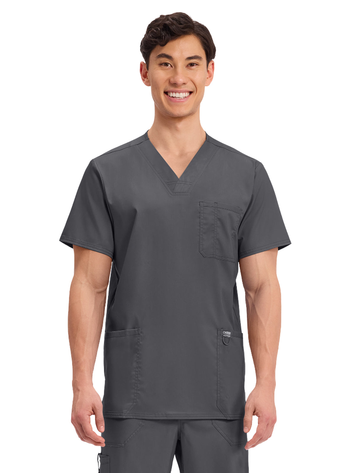 Men's 3-Pocket V-Neck Top - WW670 - Pewter