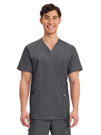 Men's 3-Pocket V-Neck Top - WW670 - Pewter