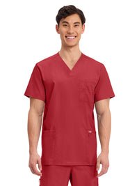 Men's 3-Pocket V-Neck Top - WW670 - Red