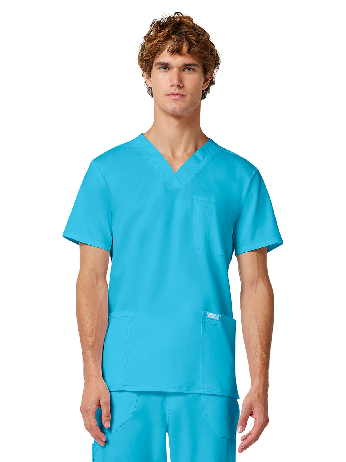 Men's 3-Pocket V-Neck Top - WW670 - Turquoise
