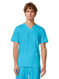 Men's 3-Pocket V-Neck Top - WW670 - Turquoise