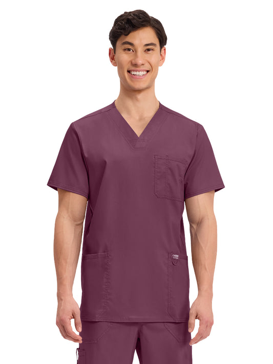 Men's 3-Pocket V-Neck Top - WW670 - Wine
