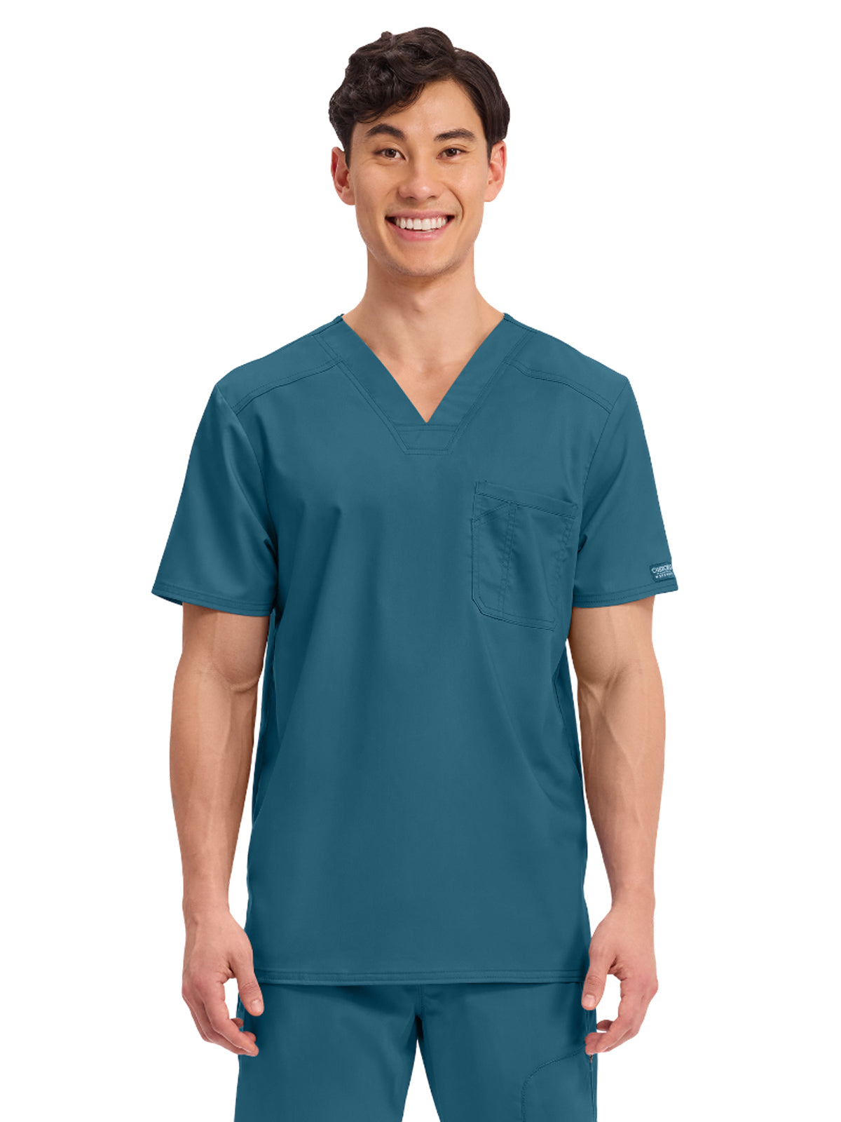 Men's 1-Pocket Tuckable V-Neck Top - WW690 - Caribbean Blue