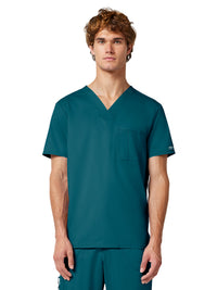 Men's 1-Pocket Tuckable V-Neck Top - WW690 - Caribbean Blue