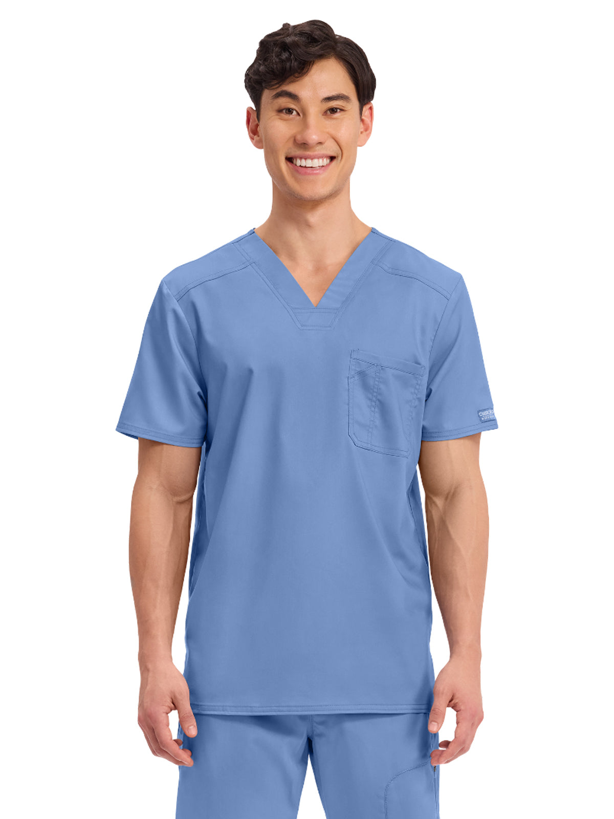 Men's 1-Pocket Tuckable V-Neck Top - WW690 - Ciel Blue