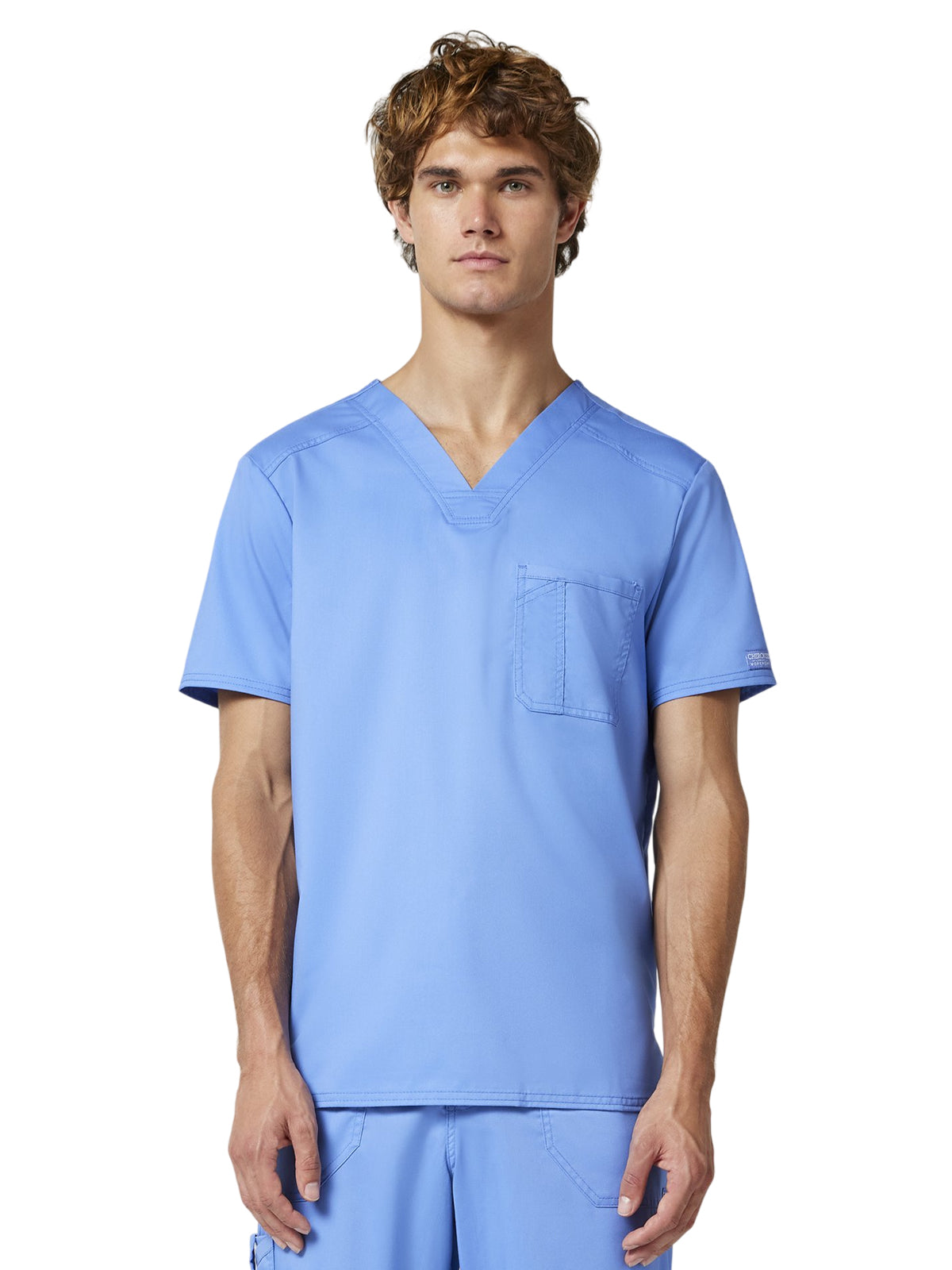 Men's 1-Pocket Tuckable V-Neck Top - WW690 - Ciel Blue