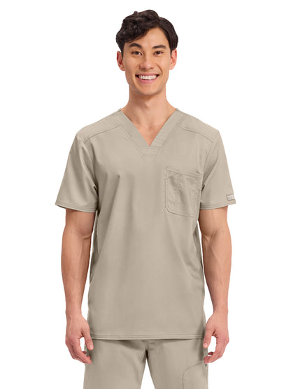 Men's 1-Pocket Tuckable V-Neck Top - WW690 - Khaki