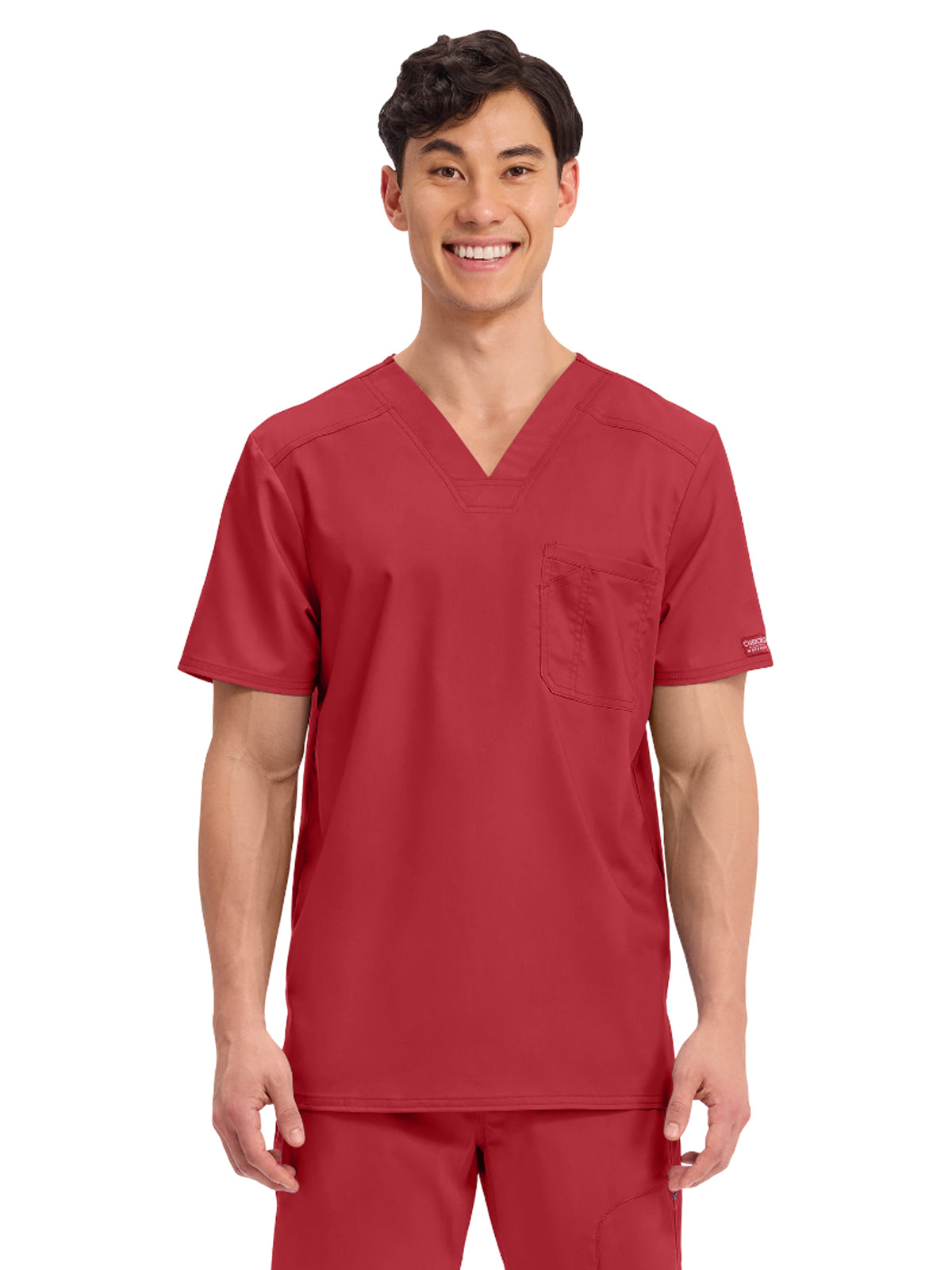 Men's 1-Pocket Tuckable V-Neck Top - WW690 - Red