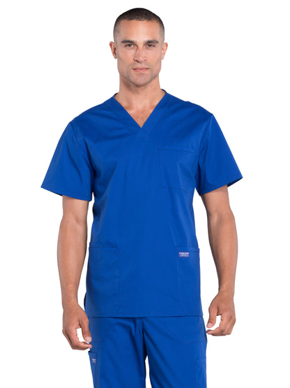 Men's 4-Pocket V-Neck Top - WW695 - Galaxy Blue
