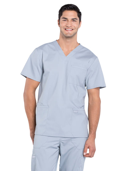 Men's 4-Pocket V-Neck Top - WW695 - Grey